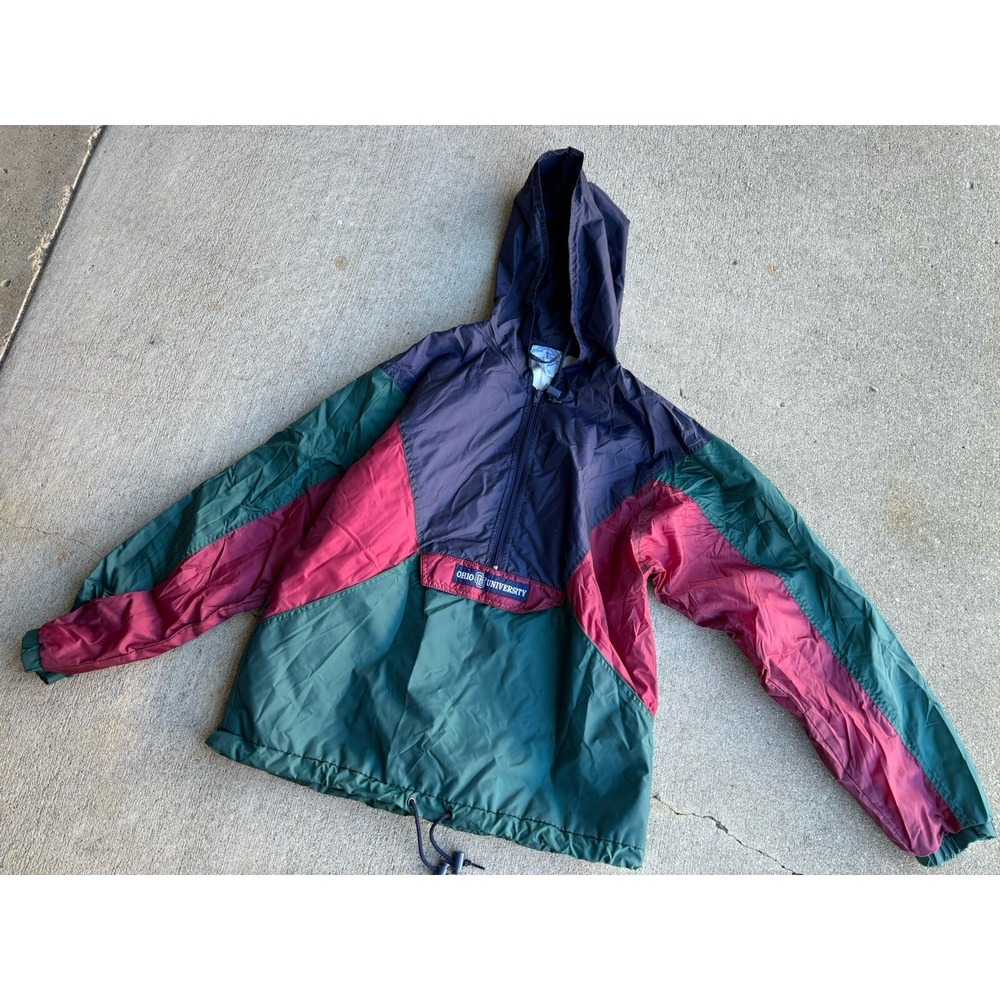 Ohio University Charles River Apparel Windbreaker Jacket Lined Hooded Size XL